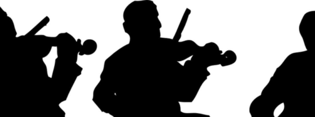 Silhouette playing music